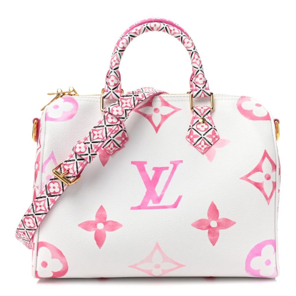 Louis Vuitton Monogram Giant By The Pool 2.0 Speedy Bandouliere 25 Rose Pink